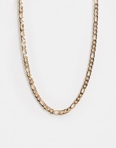 Золотистое ожерелье из цепочки плетения фигаро ASOS DESIG-Золотистый