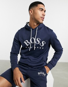 Худи темно-синего цвета с логотипом BOSS Athleisure-Темно-синий