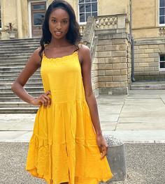 Желтое фактурное платье мини с завязками на бретелях Y.A.S Tall-Желтый