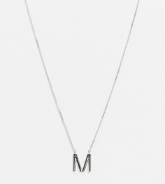 Серебряная цепочка с подвеской в виде буквы "М" DesignB-Серебряный