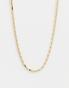 Золотистое ожерелье-цепочка с квадратными звеньями River Island-Золотой