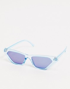 Синие солнцезащитные очки "кошачий глаз" с синими стеклами ASOS DESIGN-Синий