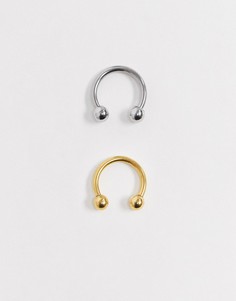 2 кольца для носа SVNX​​​​​​​-Серебряный 7X