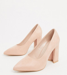 Розовые туфли на блочном каблуке для широкой стопы RAID-Розовый цвет