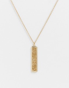 Золотистое ожерелье-цепочка с прямоугольной подвеской River Island-Золотой