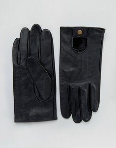 Черные кожаные перчатки ASOS DESIGN-Черный