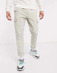 Светло-бежевые облегающие брюки карго Celio-Белый