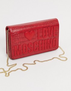 Красная сумка через плечо с логотипом Love Moschino-Красный
