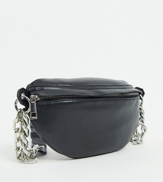 Черная полиуретановая сумка-кошелек на пояс ASOS DESIGN CURVE-Черный цвет