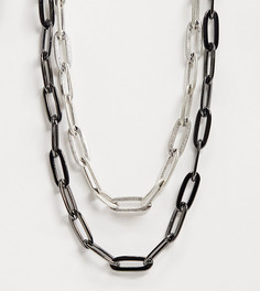 Ожерелье-цепочка в несколько рядов Reclaimed Vintage inspired-Серебристый