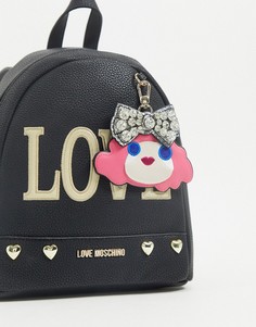 Черный рюкзак с логотипом "love" Love Moschino