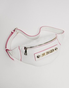 Белая сумка-кошелек на пояс Love Moschino-Белый
