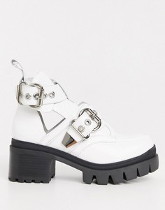 Белые ботинки на массивной подошве с пряжками Jeffrey Campbell-Белый