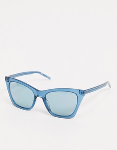 Голубые солнцезащитные очки "кошачий глаз" Hugo Boss-Голубой