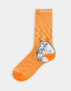 Оранжевые носки с котом Нермалом RIPNDIP-Оранжевый