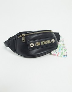 Черная сумка-кошелек на пояс с шарфом Love Moschino-Черный