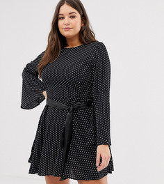 Свободное платье в горошек с длинными рукавами Unique 21 Hero-Мульти