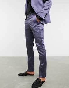Лавандовые атласные брюки скинни Twisted Tailor-Фиолетовый цвет