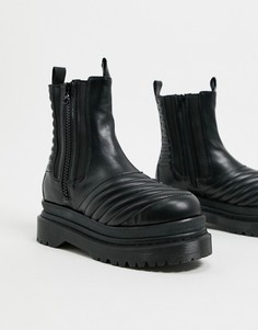 Черные ботинки на массивной плоской подошве Jeffrey Campbell-Черный цвет