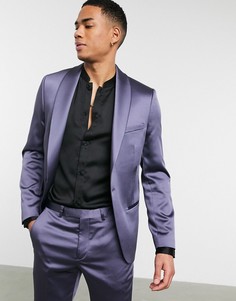 Лавандовый атласный пиджак узкого кроя Twisted Tailor-Фиолетовый