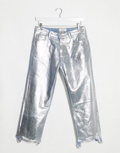 Серебристые джинсы Free People-Серебристый