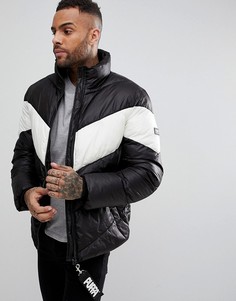 Дутая куртка с шевронообразной вставкой Puffa-Черный