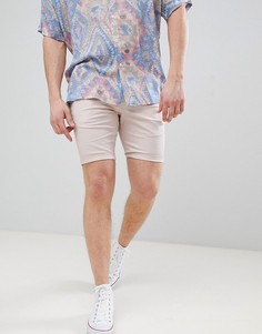 Розовые шорты чиносы супероблегающего кроя ASOS DESIGN-Розовый