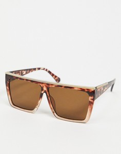 Золотистые солнцезащитные очки с плоским верхом Jeepers Peepers-Коричневый