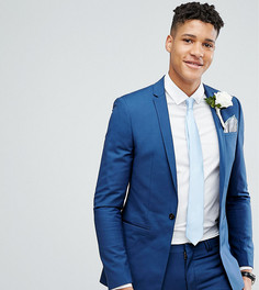 Синий супероблегающий пиджак с квадратными полами Noak TALL Wedding