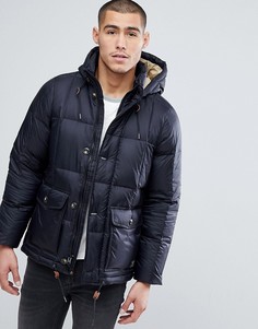Черная дутая куртка с капюшоном Abercrombie & Fitch-Черный