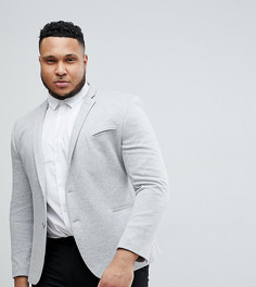 Серый трикотажный блейзер супероблегающего кроя ASOS DESIGN Plus