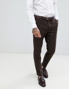 Узкие коричневые брюки с добавлением шерсти Gianni Feraud-Коричневый