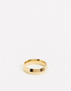 Золотистое кольцо из нержавеющей стали со скошенным дизайном ASOS DESIGN-Золотистый
