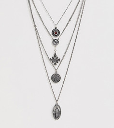 Ярусное ожерелье с подвесками Reclaimed Vintage inspired эксклюзивно для ASOS-Серебряный