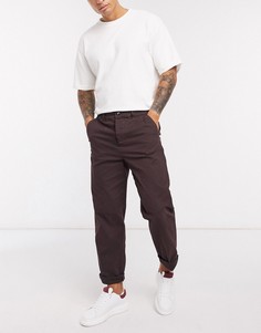 Коричневые чиносы свободного кроя ASOS DESIGN-Коричневый