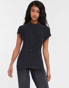 Черная рубашка с короткими рукавами New Look-Черный цвет