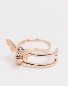 Кольцо цвета розового золота с пчелкой Olivia Burton-Золотистый