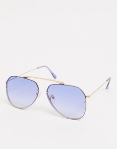 Солнцезащитные очки-авиаторы в стиле 90-х с голубыми стеклами ASOS DESIGN-Синий