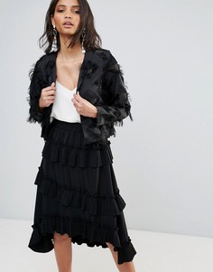 Пиджак с бахромой Soaked In Luxury-Черный