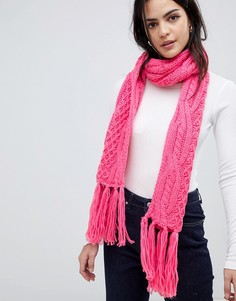 Вязаный шарф с узором "в косичку" Vero Moda-Розовый