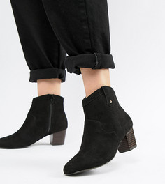 Черные ботинки челси из искусственной замши на каблуке Miss Selfridge-Черный