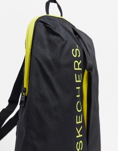 Черный рюкзак с логотипом и молнией Skechers