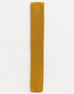 Трикотажный галстук горчичного цвета Twisted Tailor-Оранжевый