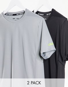 Набор из 2 спортивных футболок (черная/серая) ASOS 4505 - Скидка-Мульти