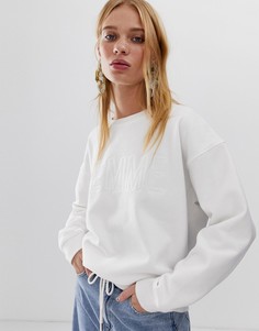 Свитшот с надписью "femme" Selected Hally-Белый