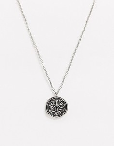 Серебристое ожерелье с подвеской-монетой Topman-Серебряный