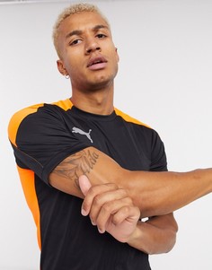 Черная футболка с контрастной вставкой Puma Football-Черный цвет