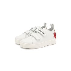 Кожаные кеды с застежками велькро Dsquared2