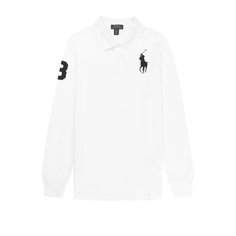 Хлопковое поло с длинными рукавами и нашивкой Polo Ralph Lauren