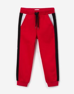 Красные брюки-джоггеры с лампасами для мальчика Gloria Jeans